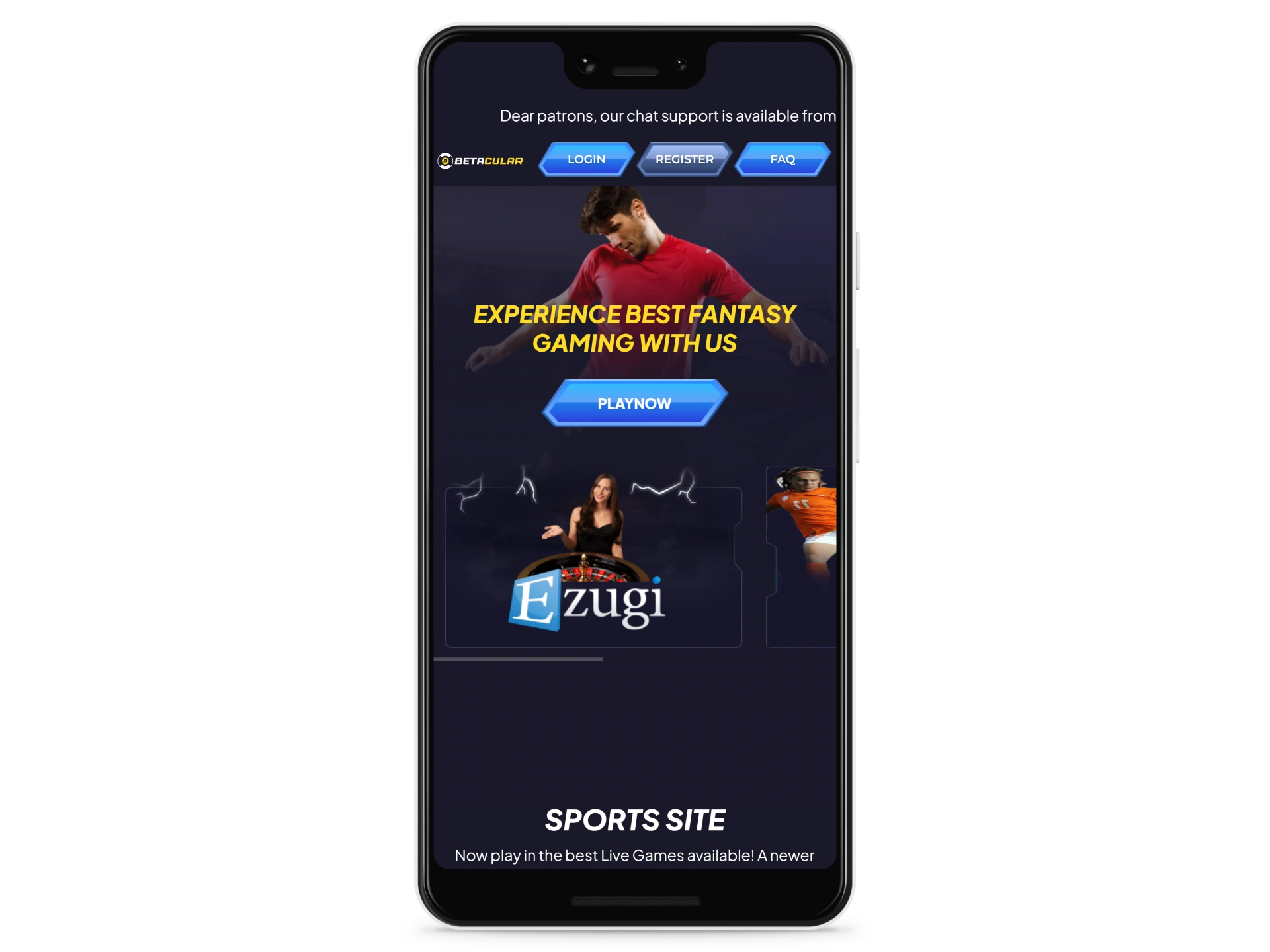 Bet and play on go with Betacular app.
